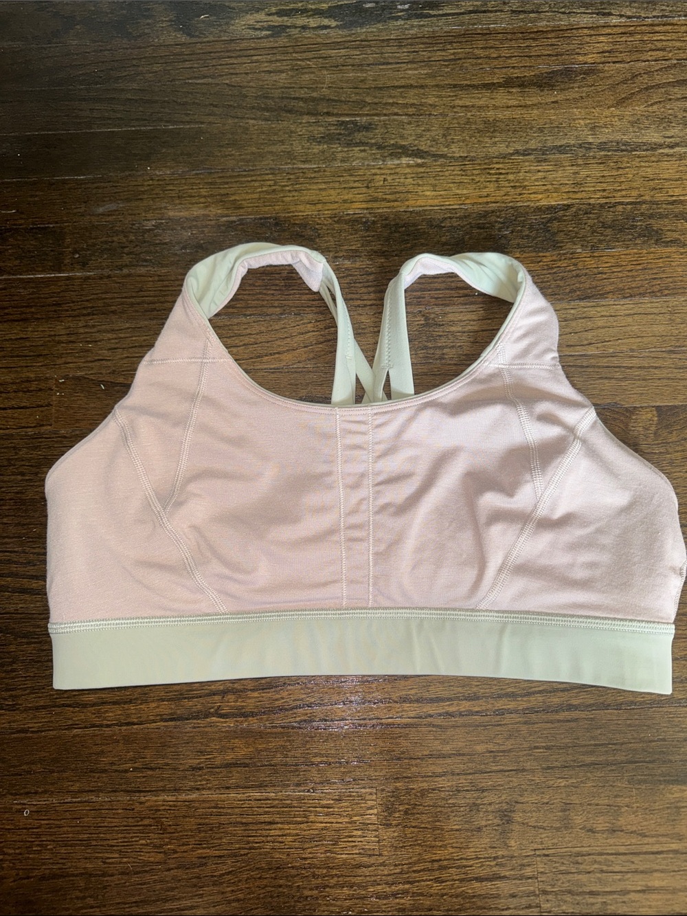 lululemon athletica Pink & Cream Strappy Low-Impact Sports Bra - Picture 5 of 6